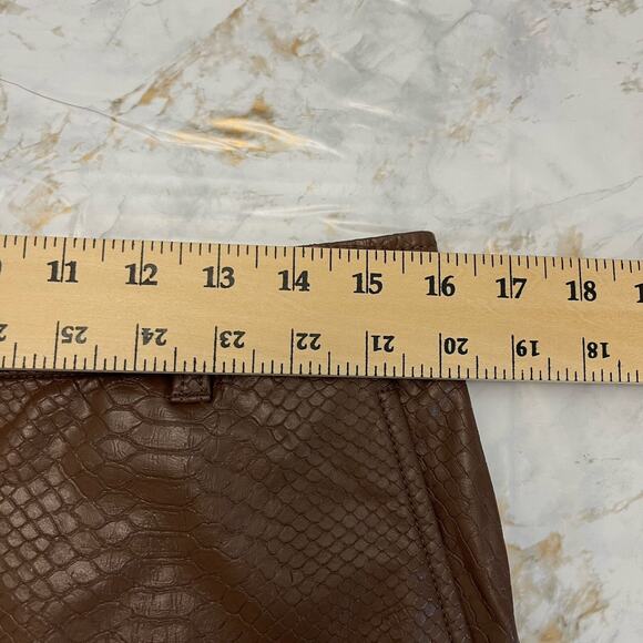 Aritzia Babaton Command Faux Leather Pants Size 12 Brown Python - Picture 14 of 16